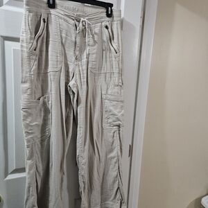 American Eagle Outfitters Cream Wide Leg Pants